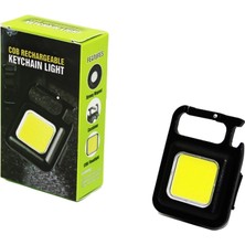 3ın1 mıknatıslı usb şarjlı fener - anahtarlık - pratik kapak açacak (4887)