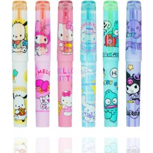 6'lı Fosforlu Kalem Seti Hello Kitty Kuromi ve Arkadaşları Şirin