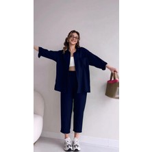 Barbora Keten Günlük İkili Takım Elbise Pantolon Gömlek