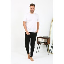 TechMerkez Erkek Pamuk Tek Alt Pijama Siyah 27551