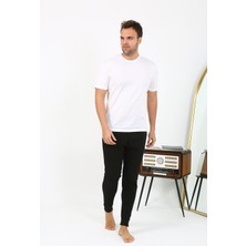 TechMerkez Erkek Pamuk Tek Alt Pijama Siyah 27551
