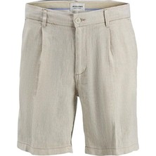 Jack & Jones Erkek Şort Jpstace Jjcaıro Lınen Blend 12252992-CROCKERY