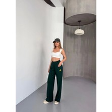 Aemido Osy Modal Yumuşak Dokulu Kumaş Nakış Işlemeli Rahat Bol Paça Eşofman Pantalon - Siyah