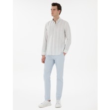 Pierre Cardin Erkek Açık Mavi Slim Fit Yazlık Kanvas Pantolon 50305450-VR003