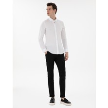 Pierre Cardin Erkek Siyah Slim Fit Bağcıklı Kanvas Pantolon 50305260-VR046