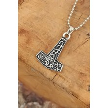 Shoecide Gümüş Renk Metal Aksesuarlı Top Zincirli Erkek Kolye
