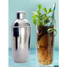 Komple Çelik 700ML Shaker Kokteyl Karıştırıcı Hazırlama Kabı Bardağı