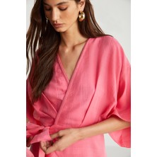 Pembe Kimono Elbise