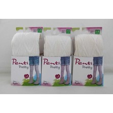 Penti Yüksek Pamuk Oranı Knitwear 3'lü Külotlu Çocuk Çorabı - Kız Çocuk Külotlu Çorap