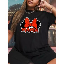 Veramall Anneler Günü Baskılı T-Shirt - Siyah