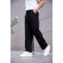 Keten Baggy Siyah Renk Erkek Pantolon