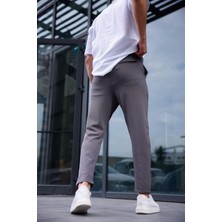 Erkek Antrasit Renk Likralı Kumaş Jogger Pantolon