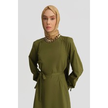 Armine Yanı Yırtmaçlı Pamuk Takım 25Y6020 Yeşil