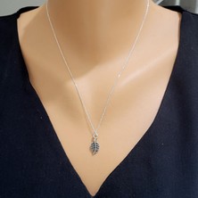 Nusret Takı 925 Ayar Gümüş Yaprak Kolye