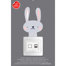 Priz Üstü 12LI Sevimli Safari Hayvanları Sticker Seti, Çocuk Bebek Odası Duvar Stickeri