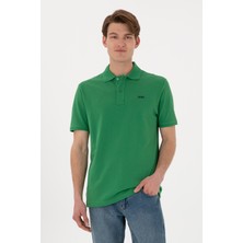 U.S. Polo Assn. Erkek Regular Fit Polo Yaka Yeşil Basic Tişört 50306007-VR054