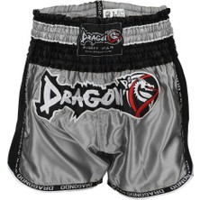 Dragondo Mt3075 Retro Neo Muaythai Şortu Gri Saten Kumaşla Antrenman İçin Konfor Sunar