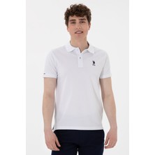 U.S. Polo Assn. Erkek Slim Fit Polo Yaka Beyaz Basic Tişört 50298011-VR013