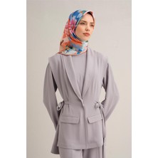Armine Çiçek Desenli Saf İpek Sura Eşarp 9334D 08