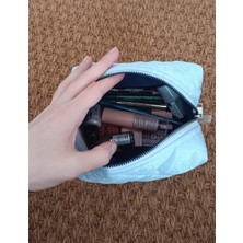 Nga's Toz Pembe Şık Kadife Kumaş Organizer Makyaj Çantası Çok Amaçlı Seyehat Çantası - Büyük Boy
