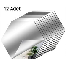 Petek Desenli Pleksi Ayna 12 Adet -  Silver