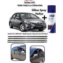Honda Civic 4 Kapı Için Dış Cam Sıyırıcı Fitil Takımı 2006-2011 Model Uyumlu