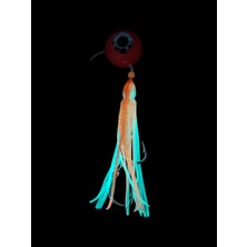 S.F. Jig S.F. Melek Gözü Jig 250g Kırmızı Uv - 0/5 No Paslanmaz Iğne - Uv Glow Saçak