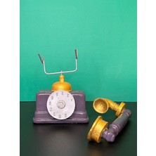 Nostalji Ankesörlü Telefon Vintage Polyester Biblo Dekoratif