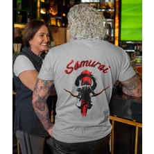 Terzili Giyin Shadow Samurai Baskılı Erkek Tişört
