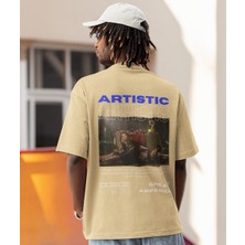Artistic Baskılı Oversize Erkek Tişört