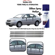 Toyota Corolla 4 Kapı Için Dış Cam Sıyırıcı Fitil Takımı 2002-2006 Model Uyumlu