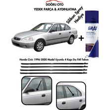 Doğru Ticaret Auto Parts Honda Civic 4 Kapı Için Dış Cam Sıyırıcı Fitil Takımı 1996-2000 Model Uyumlu