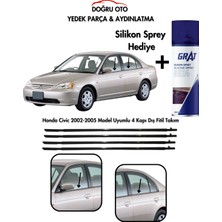 Doğru Ticaret Auto Parts Honda Civic 4 Kapı Için Dış Cam Sıyırıcı Fitil Takımı 2002-2005 Model Uyumlu