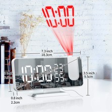 Fm Radyolu Projeksiyonlu LED Dijital Masaüstü Alarm Saat Sıcaklık USB Ayna Tasarım