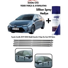 Toyota Corolla 4 Kapı Için Dış Cam Sıyırıcı Fitil Takımı 2019-2024 Model Uyumlu