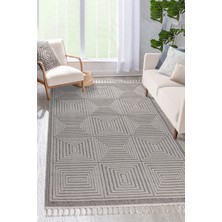 Bukleli Modern Iskandinav Bej Krem Makine Halısı Yolluk Antre Mutfak Salon Oturma Odası Koridor Sisal