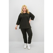 Kadın Büyük Beden Truvakar Kol Lastik Paça Eşofman Takımı 8185-25