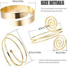 FuhaoshopC  Tip 6 Kadın Kızlar Için Ayarlanabilir Basit Boho Spiral Üst Kol Bandı Kolluk Kol Bileziği (Yurt Dışından)