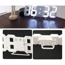 3D LED Işıklı Dijital Masa Duvar Saat Uzay Tasarım Dekoratif USB Pil