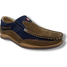 Master 1706-25  Nubuk Deri Casual Erkek Ayakkabı Vizon Lacivert