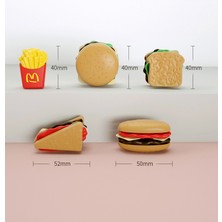 Luxıxı 8 Parça Çocuk Ev Oyuncak Mini Burger Patates Kızartması Batı Mutfak Seti Simülasyon Gıda Modeli (Yurt Dışından)