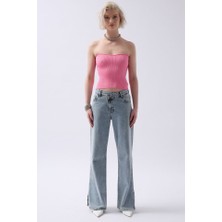AYDOGANTICARET44 Straplez Dokulu Crop