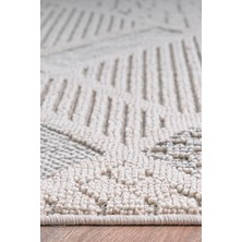 Bukleli Modern Iskandinav Bej Krem Makine Halısı Yolluk Antre Mutfak Salon Oturma Odası Koridor Sisal