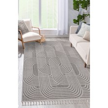 Bukleli Modern Iskandinav Bej Krem Makine Halısı Yolluk Antre Mutfak Salon Oturma Odası Koridor Sisal