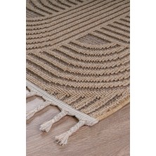 Bukleli Modern Iskandinav Bej Krem Makine Halısı Yolluk Antre Mutfak Salon Oturma Odası Koridor Sisal