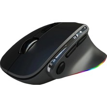 Siyah Kablosuz Ergonomik Zarif Tasarım Rgb Dual Moude 2.4ghz+Bt5.0 Ofis ve Gaming Oyuncu Faresi