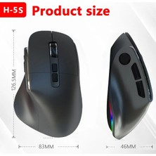 Siyah Kablosuz Ergonomik Zarif Tasarım Rgb Dual Moude 2.4ghz+Bt5.0 Ofis ve Gaming Oyuncu Faresi