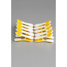 Home Yeni Nesil Silikon Çamaşır Mandalı, Iz Bırakmayan Süper Güçlü Paslanmaz Kırılmaz Mandal Seti 10'lu, Sarı