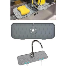 Mcreative Emici Mat, Silikon Katlanabilir Musluk Sıçrama Koruması Lavabo Damlama Matı Su Tutucu Lavabo Matı Kurutma Matı Mutfak ve Banyo Için Lavabo Aksesuarları (Gri)