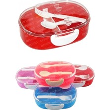 Mcreative Beslenme Kabı, 2 Bölmeli, Çatal Kaşıklı, 750 Ml, Şeffaf Kapaklı